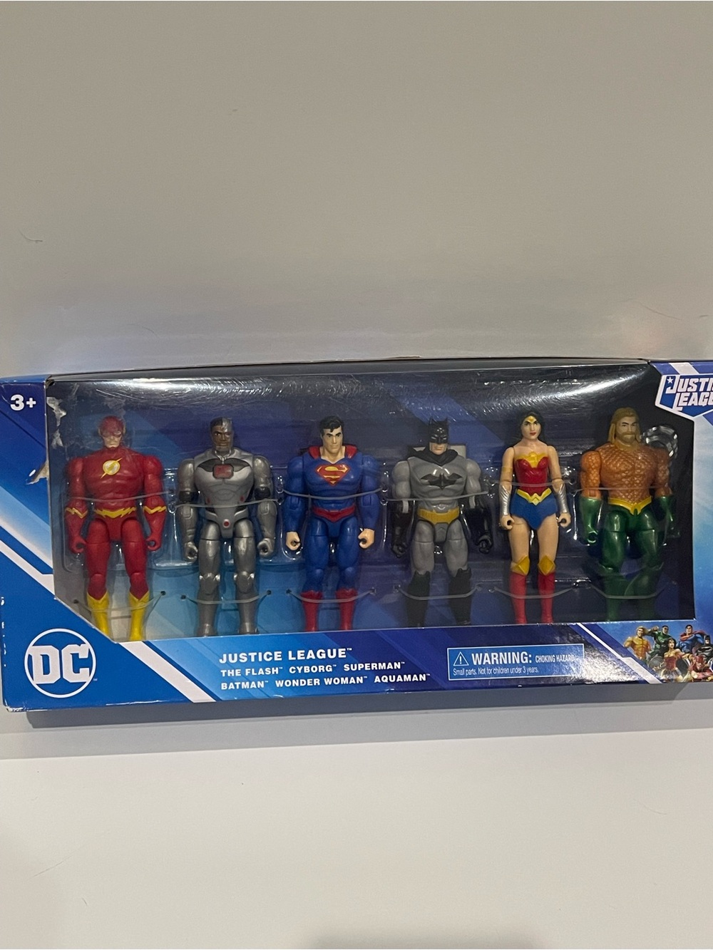 DC Justice League 6-Figure Set - Red, Blue, Gray, Gold, Green